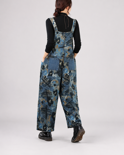 Salopette Denim Patchwork Usé