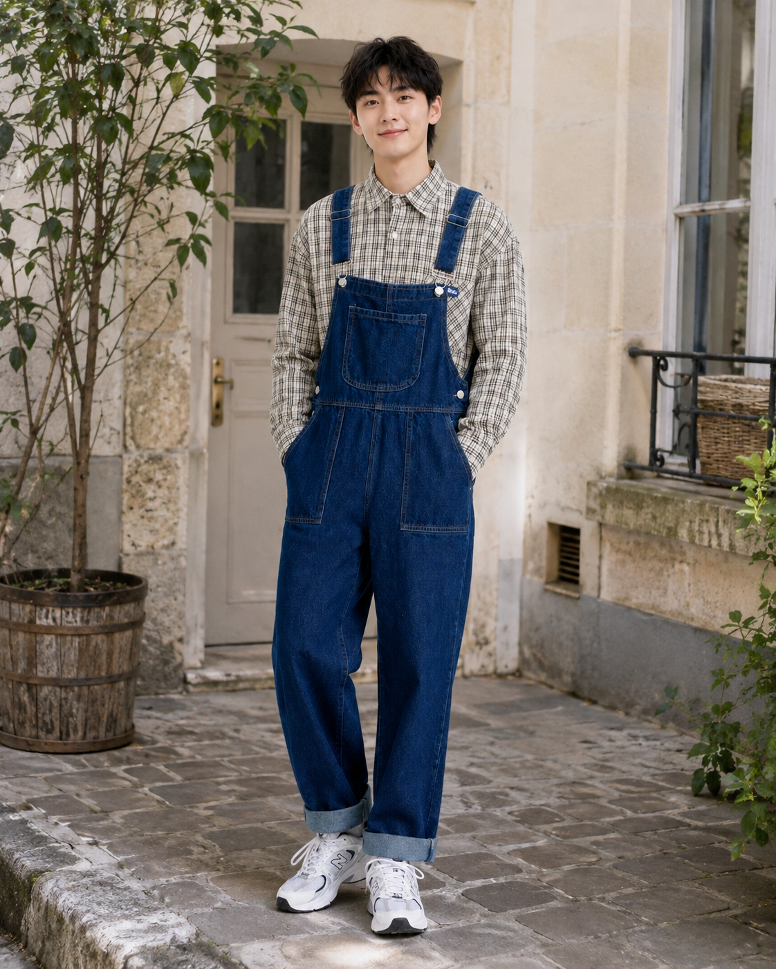 Salopette Denim Cropped Ample