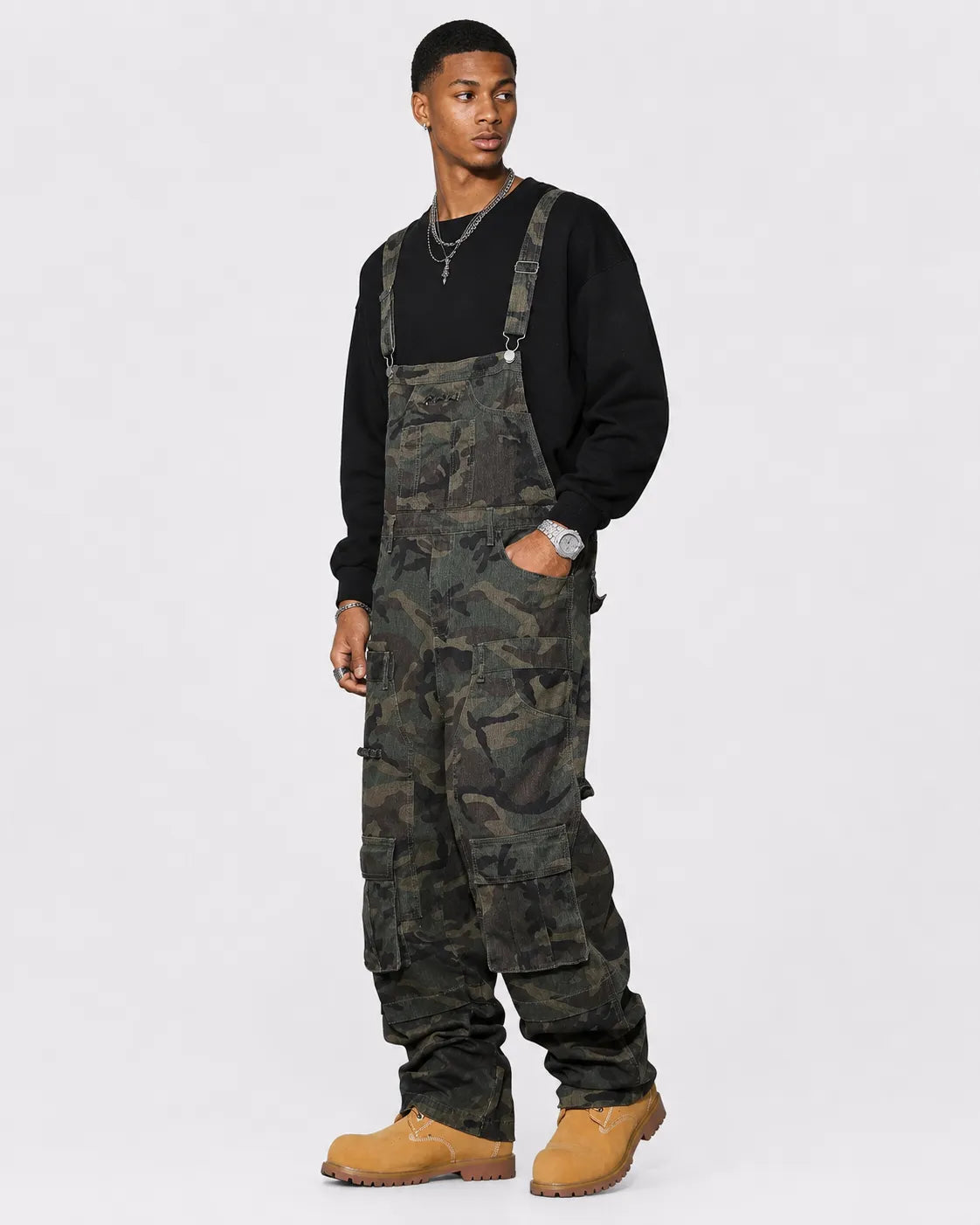 Salopette Cargo Camouflage Ample