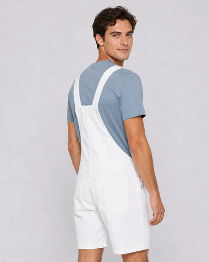 Salopette Short Denim Blanche Homme