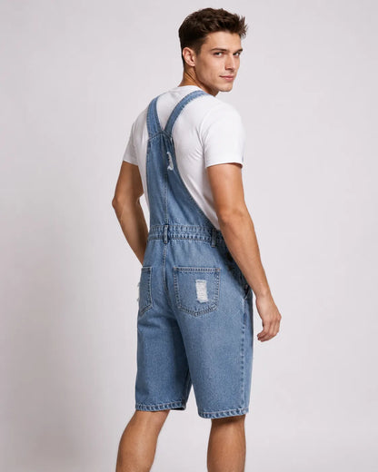Salopette Short Jean Cargo Déchirée