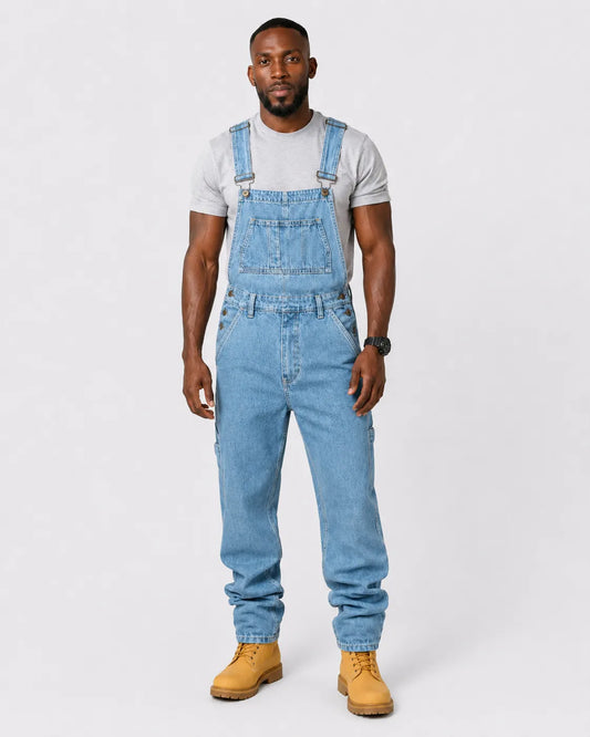 Salopette Denim Cargo Bleu