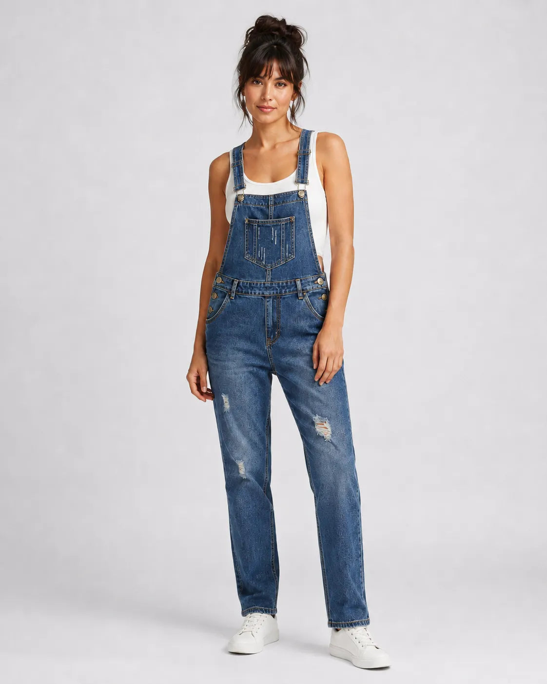 Salopette Denim Déchirée Tendance