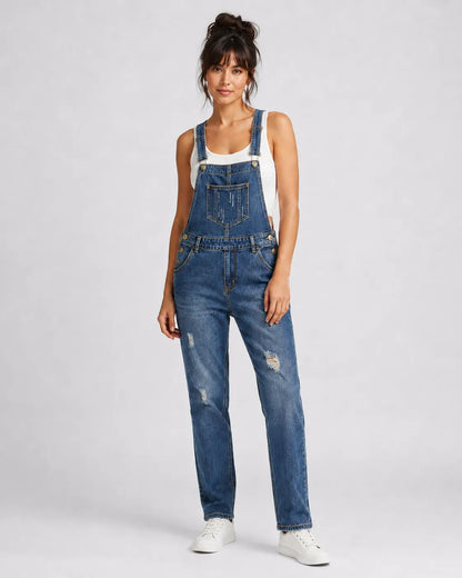 Salopette Denim Déchirée Tendance