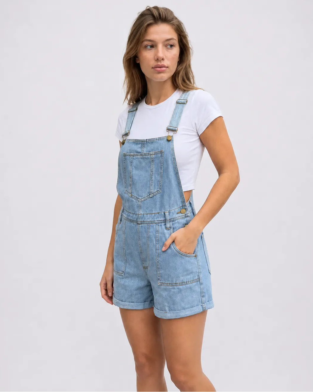 Salopette Short Denim Vintage Femme