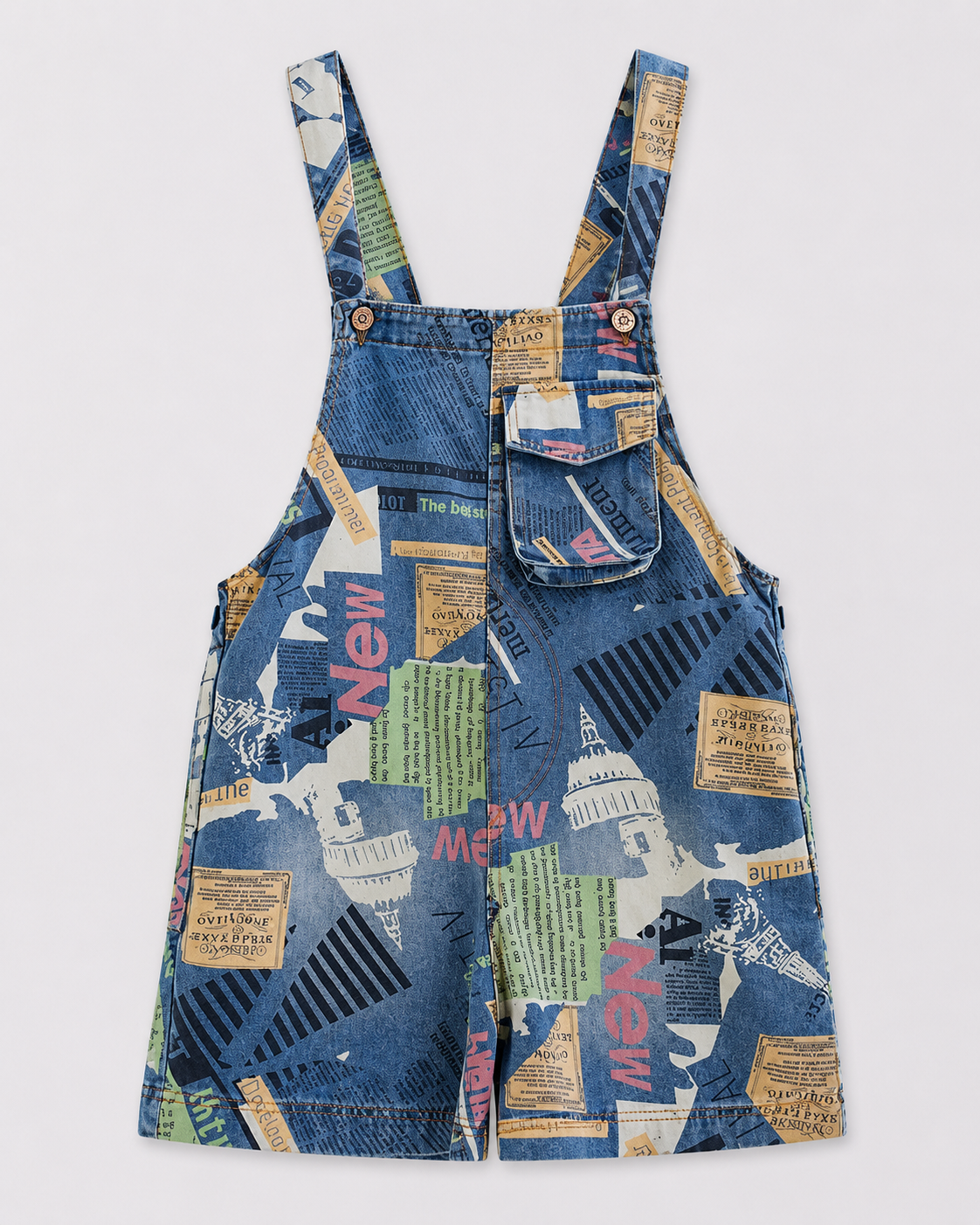 Salopette Denim Imprimé Streetwear