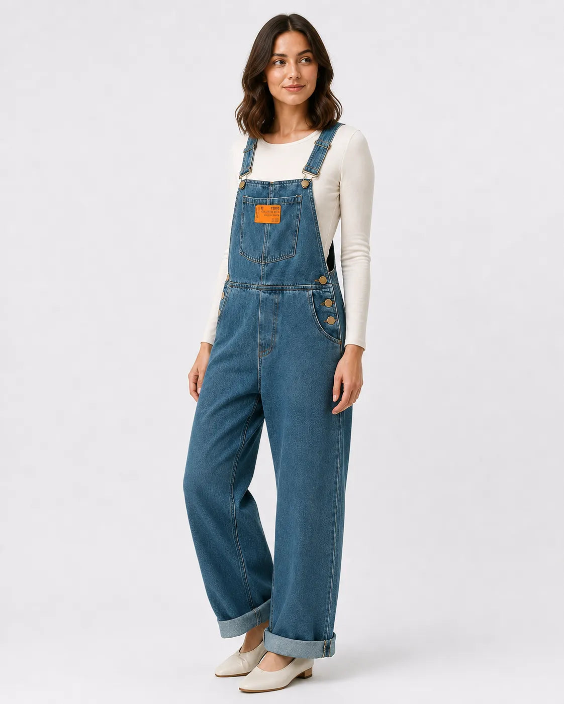 Salopette Denim Bleu Large Vintage