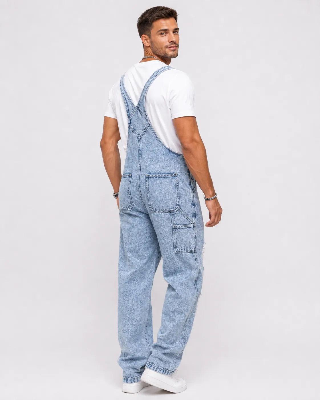 Salopette Jean Effet Usé Britannique