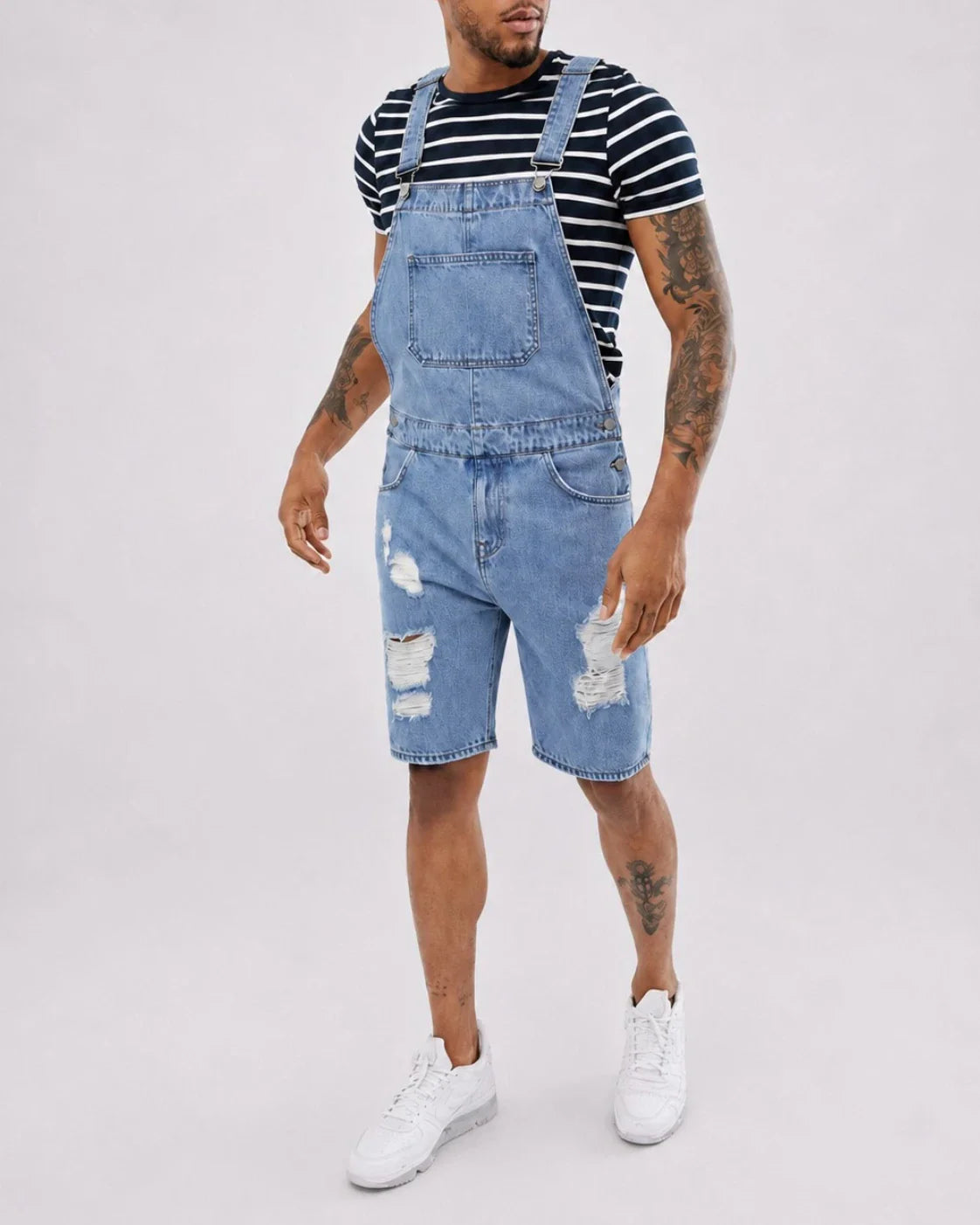 Salopette Short en Denim Souple