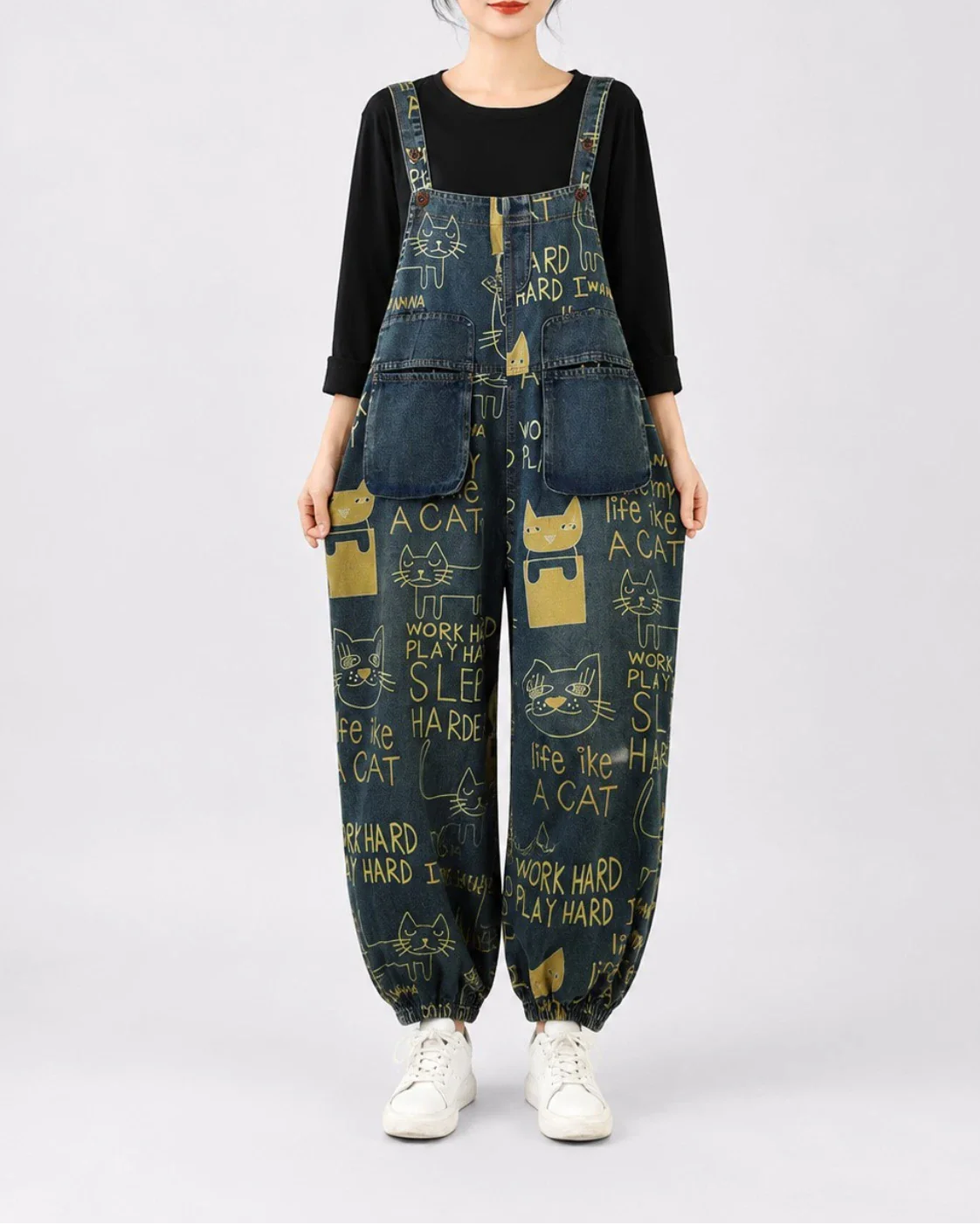 Salopette Ample en Denim Brodée