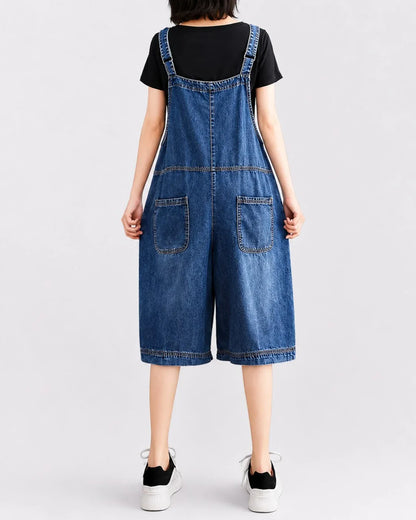 Salopette Denim Slim Distressed