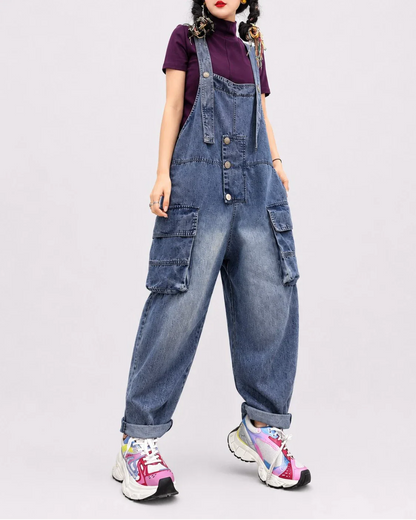 Salopette Denim Loose Délavée