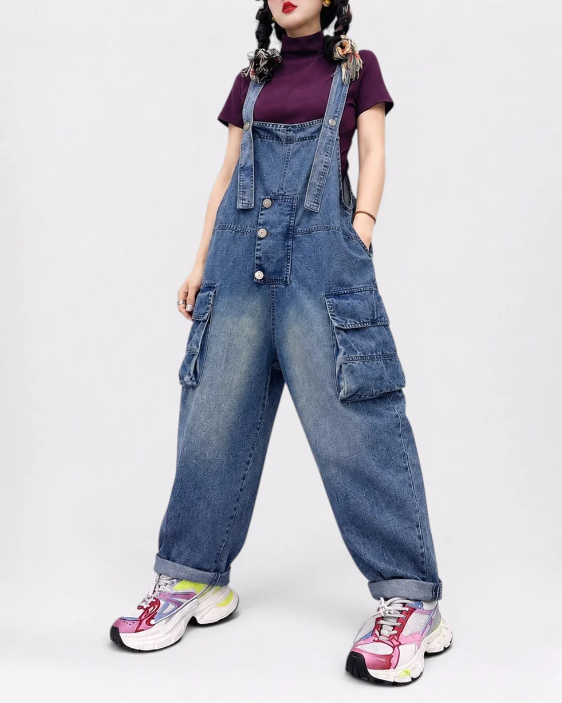 Salopette Denim Loose Délavée