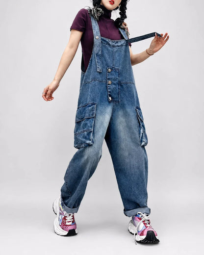Salopette Denim Loose Délavée
