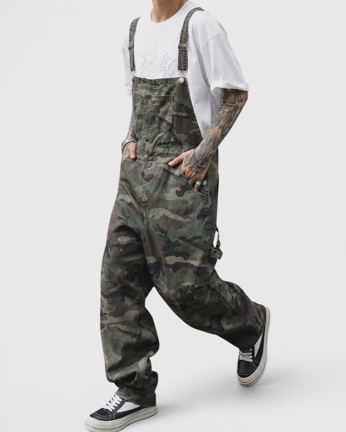 Salopette en Coton Camouflage Utilitaire